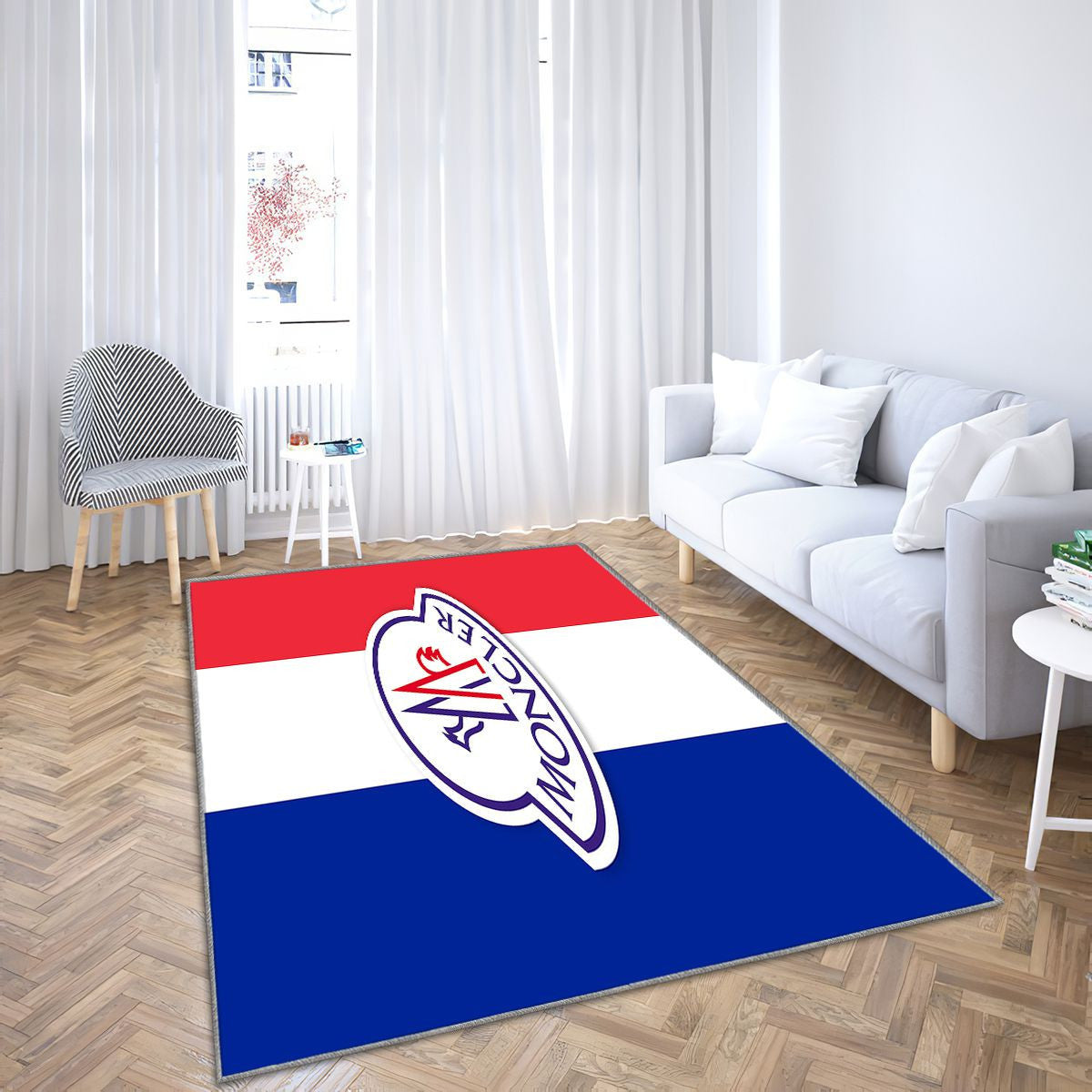 Logo Moncler Tapis Sol - Tapis De Salon, Designer Drip France Tapis Art, Tapis pour la décoration de la maison