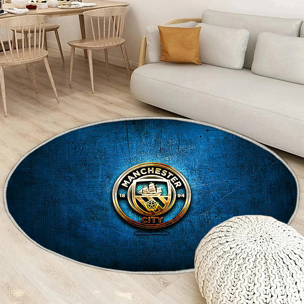 Manchester City Fc Tapis Sol - Tapis De Salon, Premier League Blue Soccer Tapis Art, Tapis pour la décoration de la maison