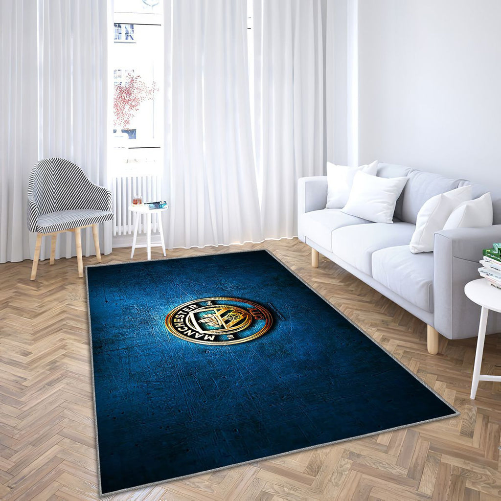Manchester City Fc Tapis Sol - Tapis De Salon, Premier League Blue Soccer Tapis Art, Tapis pour la décoration de la maison