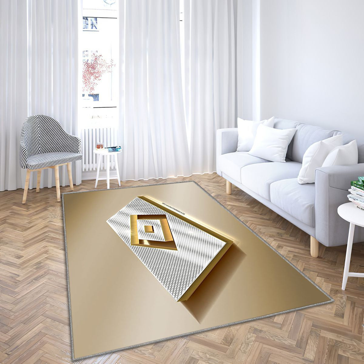 Hamburger Sv Tapis Sol - Tapis De Salon, Golden Silverhamburg Allemagne Tapis Art, Tapis pour la décoration de la maison