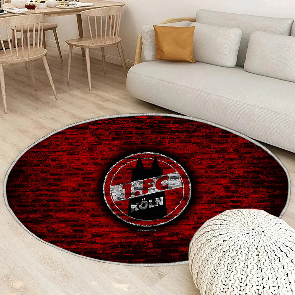 Cologne Fc Tapis Sol - Tapis De Salon, Mur De Briques Rouges Bundesliga 2 Club De Football Allemand Tapis Art, Tapis pour la décoration de la maison