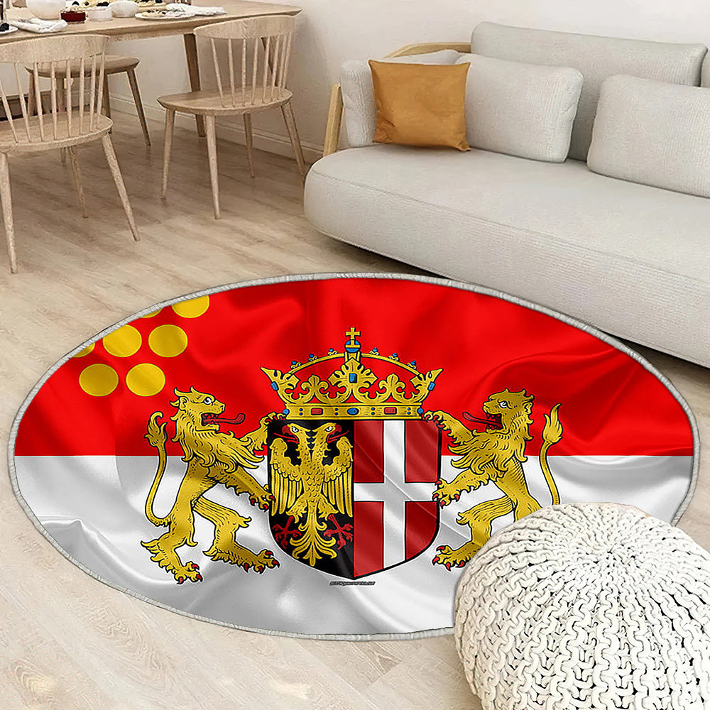 Drapeau de la ville allemande de Neuss Tapis Sol - Tapis De Salon, symboles de l'Allemagne Tapis Art, Tapis pour la décoration de la maison