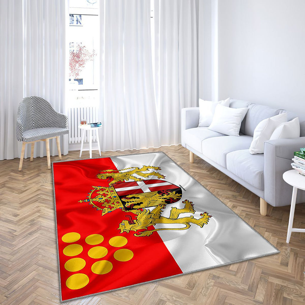 Drapeau de la ville allemande de Neuss Tapis Sol - Tapis De Salon, symboles de l'Allemagne Tapis Art, Tapis pour la décoration de la maison