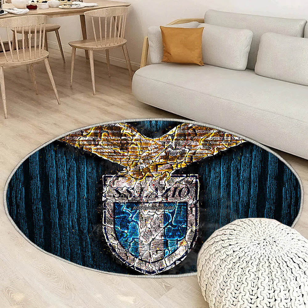 Lazio Fc Tapis Sol - Tapis De Salon, Serie A Club de Football Italien en Bois Bleu Tapis Art, Tapis pour la décoration de la maison