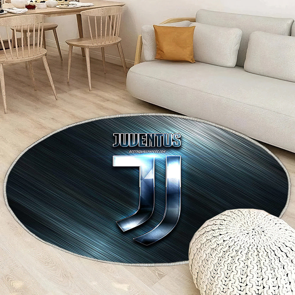 Juventus Metal Nouveau Logo Tapis Sol - Tapis De Salon, Juve Serie A Juventus Tapis Art, Tapis pour la décoration de la maison