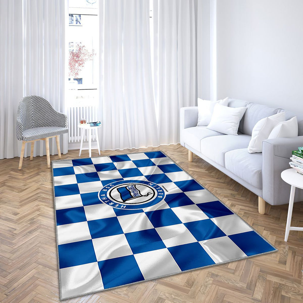 Logo Hertha Bsc Tapis Sol - Tapis De Salon, drapeau bleu blanc Tapis Art, Tapis pour la décoration de la maison