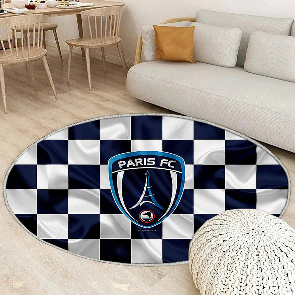Logo Paris Fc Tapis Sol - Tapis De Salon, Drapeau Bleu Blanc Football Paris Tapis Art, Tapis pour la décoration de la maison