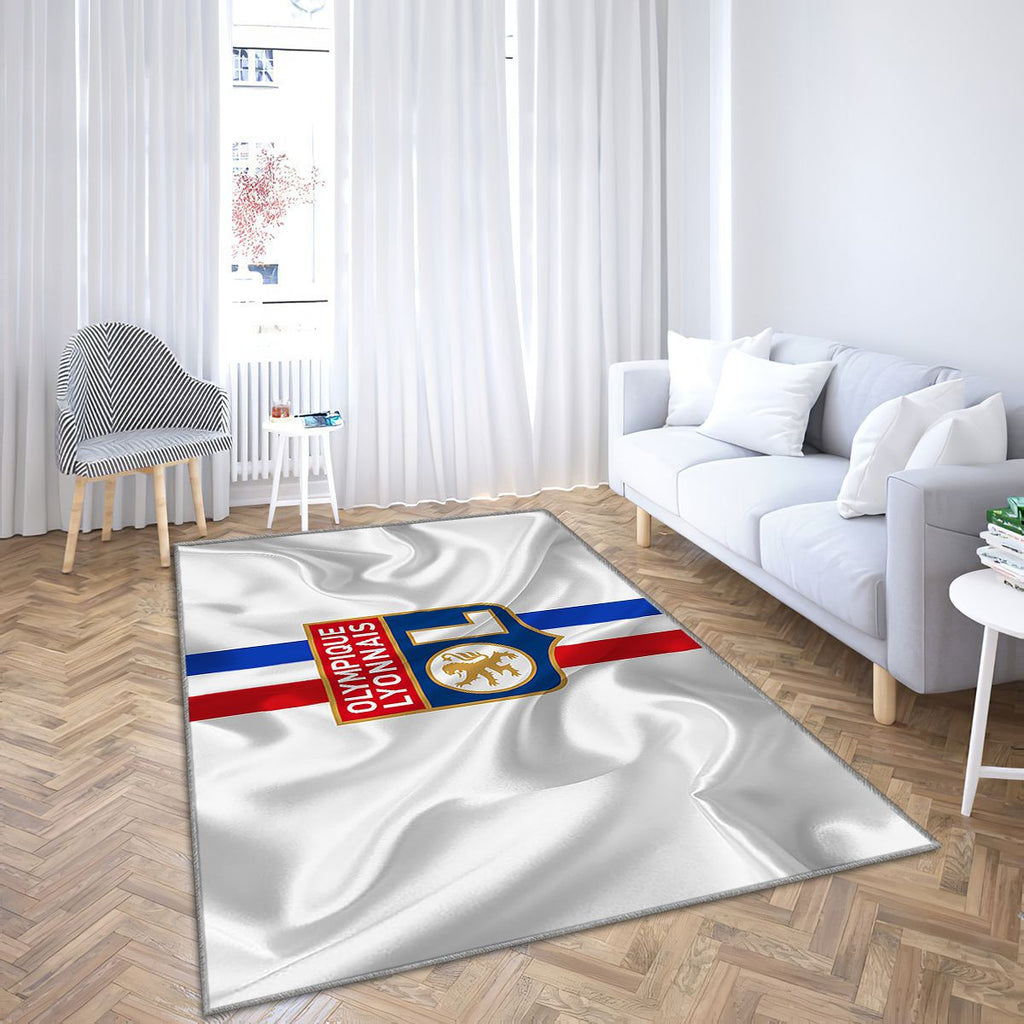 Olympique Lyon Tapis Sol - Tapis De Salon, Ligue 1 Francesur Soie Blanche Tapis Art, Tapis pour la décoration de la maison