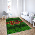 Quevilly Rouen Fc Tapis Sol - Tapis De Salon, Football Lawn French Soccer Club Jaune Rouge Tapis Art, Tapis pour la décoration de la maison