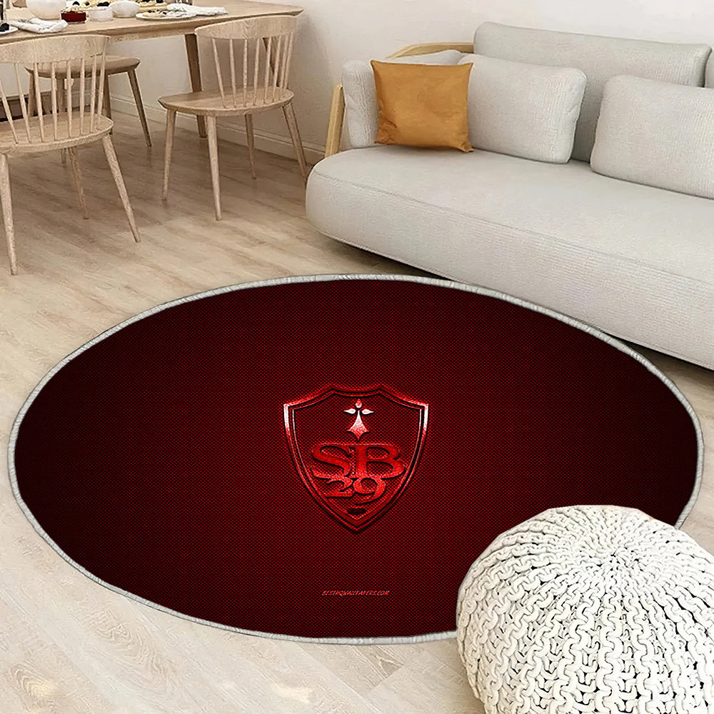 Stade Brestois 29 Tapis Sol - Tapis De Salon, Ligue 1 Redred Carbon Fiber Tapis Art, Tapis pour la décoration de la maison
