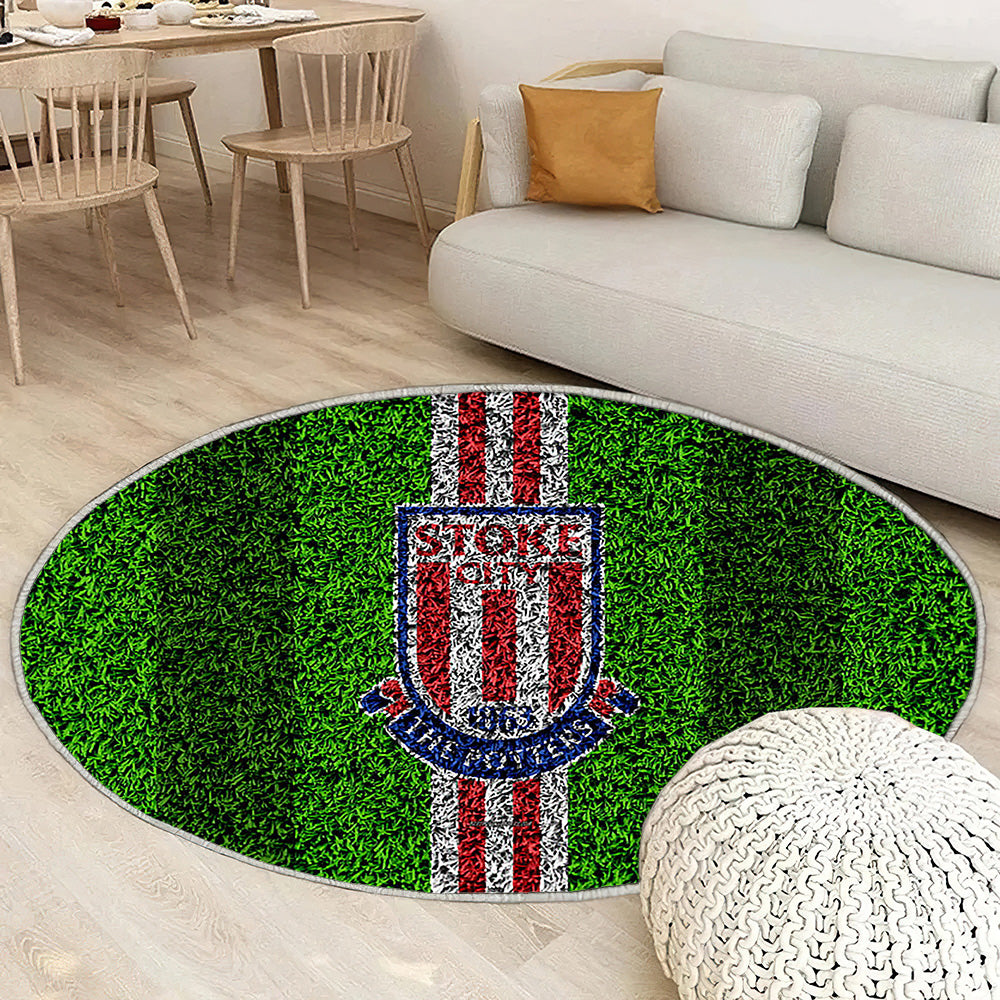 Stoke City Fc Football Lawnenglish Football Club Green Tapis Sol - Tapis De Salon, Stoke-On-Trent Angleterre Tapis Art, Tapis pour la décoration de la maison