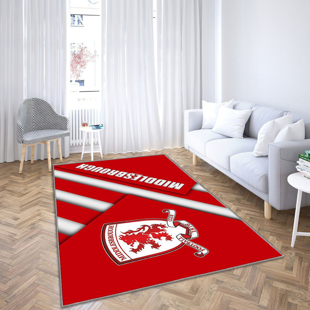 Middlesbrough FcEnglish Football Club Middlesbrough Tapis Sol - Tapis De Salon, Royaume-Uni Tapis Art, Tapis pour la décoration de la maison