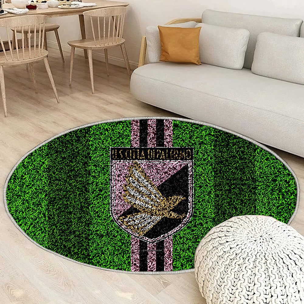 Us Palerme Football Lawnpink Noir Tapis Sol - Tapis De Salon, Palerme Italie Tapis Art, Tapis pour la décoration de la maison