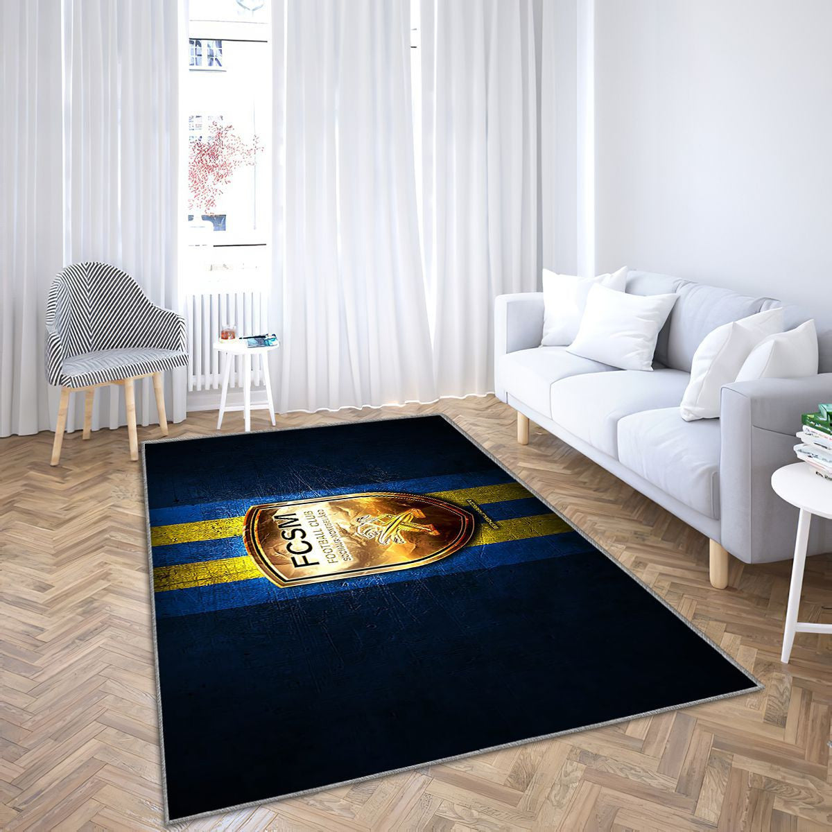 Sochaux Fc Tapis Sol - Tapis De Salon, Ligue 2 Blue Metal Football Tapis Art, Tapis pour la décoration de la maison