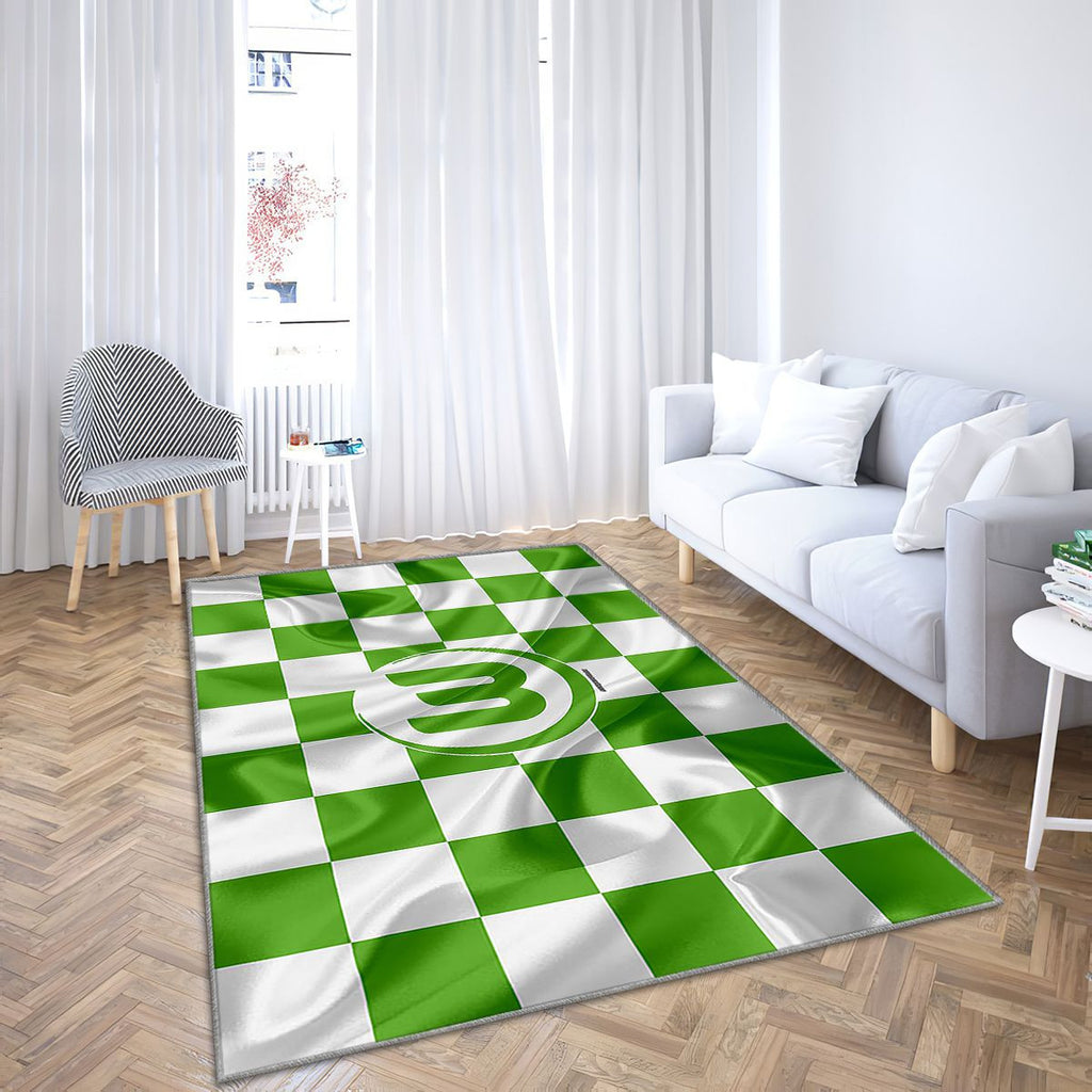 Logo Vfl Wolfsburg Tapis Sol - Tapis De Salon, drapeau blanc vert club de football allemand Bundesligawolfsburg Tapis Art, Tapis pour la décoration de la maison