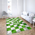Logo Vfl Wolfsburg Tapis Sol - Tapis De Salon, drapeau blanc vert club de football allemand Bundesligawolfsburg Tapis Art, Tapis pour la décoration de la maison