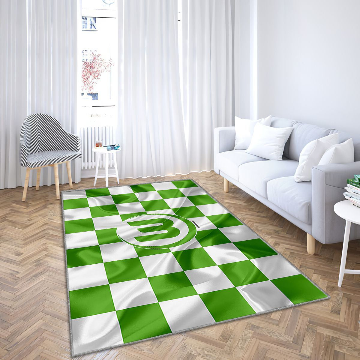 Logo Vfl Wolfsburg Tapis Sol - Tapis De Salon, drapeau blanc vert club de football allemand Bundesligawolfsburg Tapis Art, Tapis pour la décoration de la maison