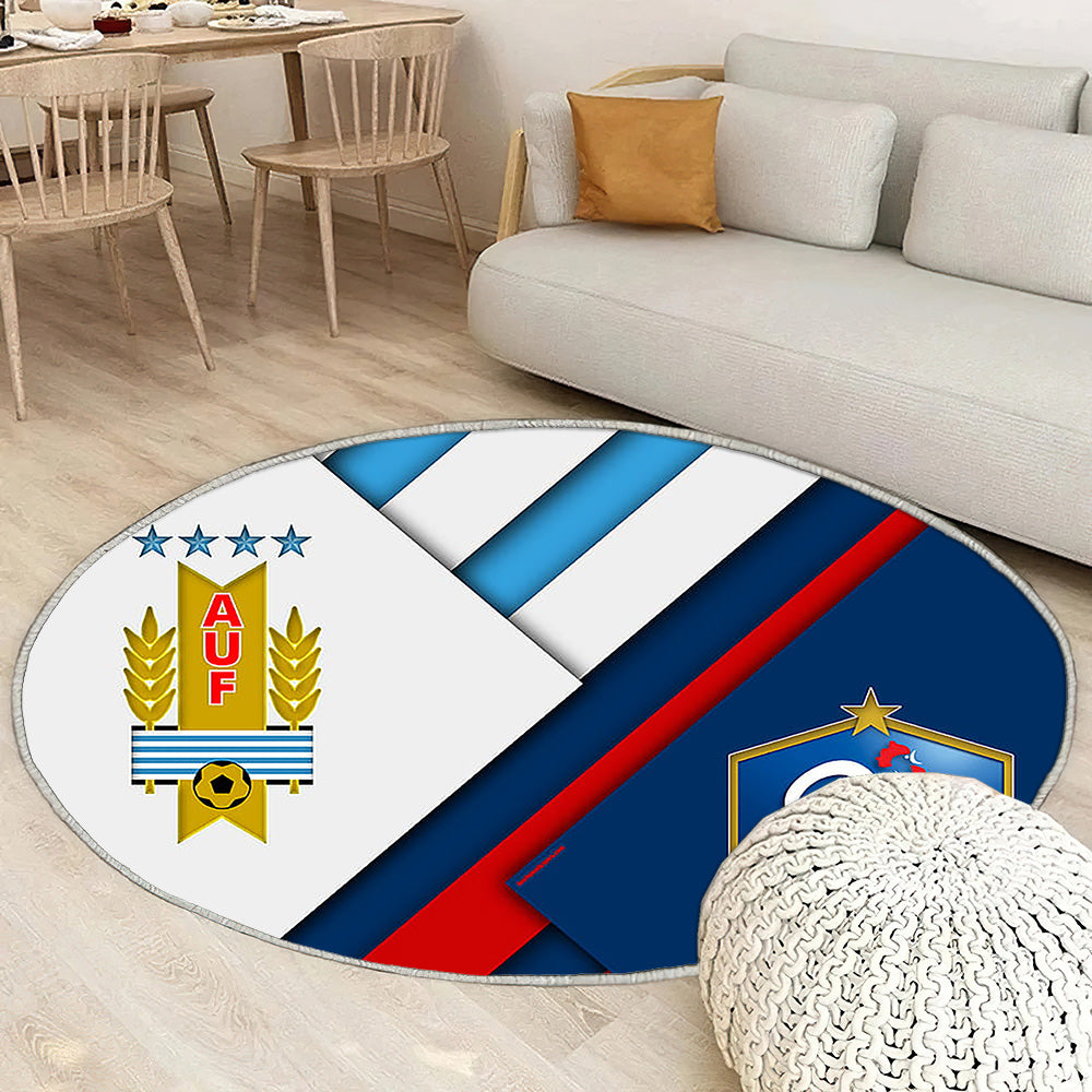 Uruguay contre France Tapis Sol - Tapis De Salon, Coupe du monde de football S 2018 Tapis Art, Tapis pour la décoration de la maison