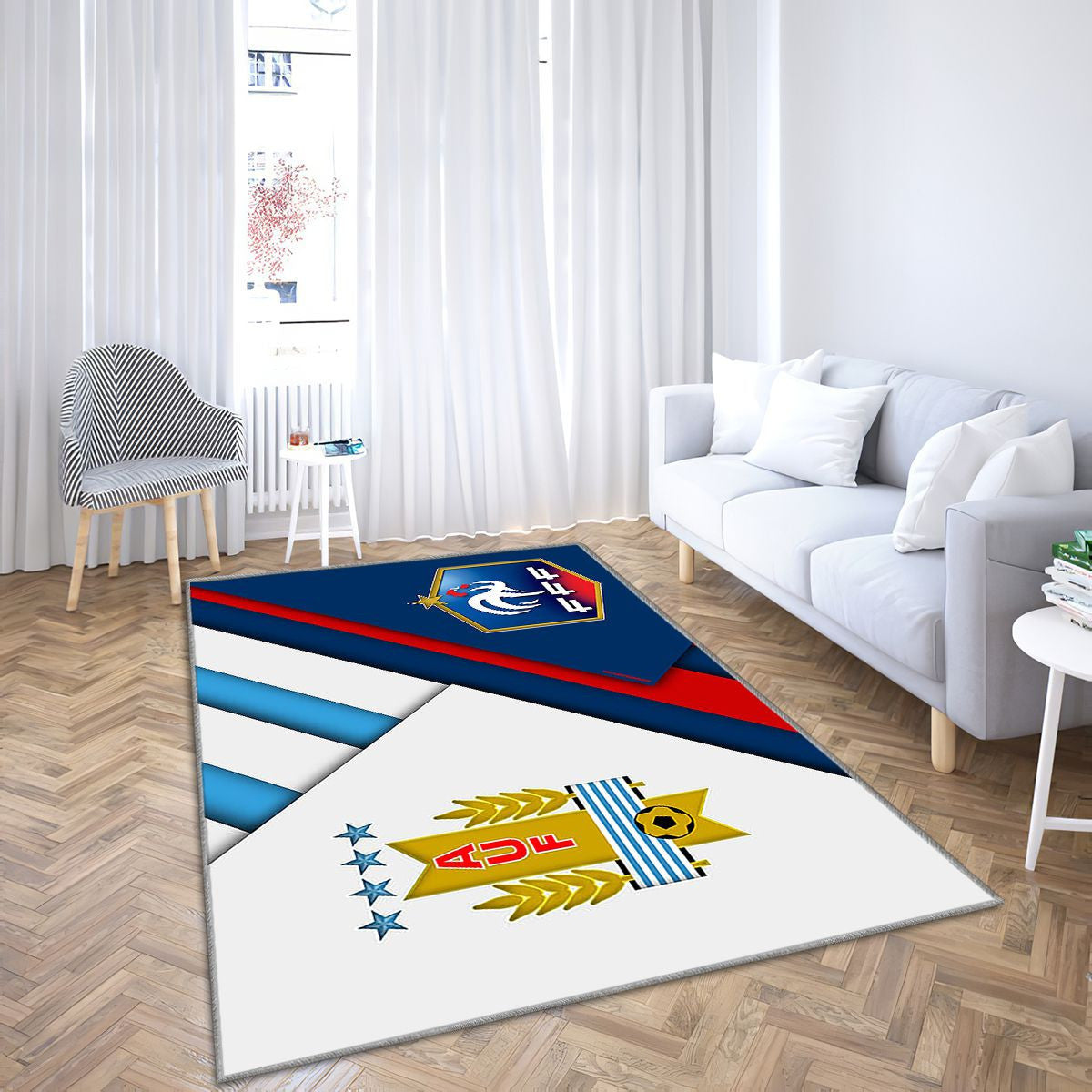 Uruguay contre France Tapis Sol - Tapis De Salon, Coupe du monde de football S 2018 Tapis Art, Tapis pour la décoration de la maison