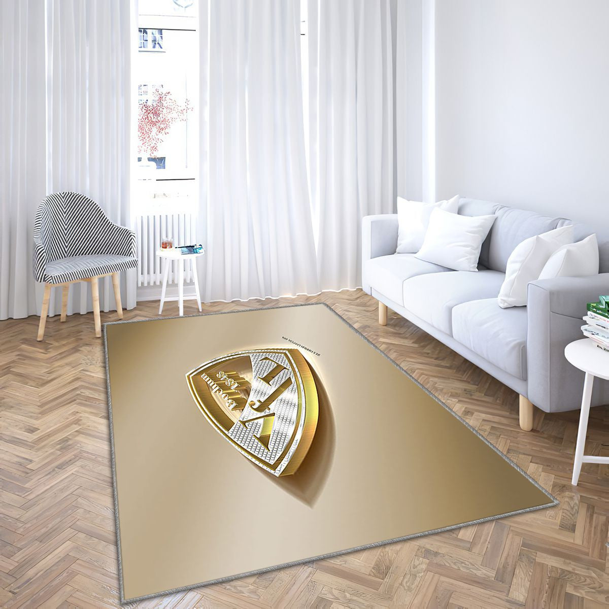 Vfl Bochum Tapis Sol - Tapis De Salon, Golden Silverbochum Allemagne Tapis Art, Tapis pour la décoration de la maison