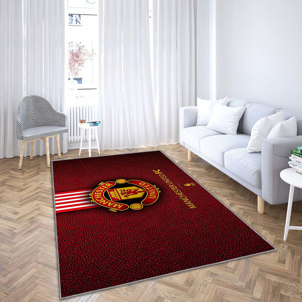 Manchester United Fc English Football Club Tapis Sol - Tapis De Salon, Premier League Mu Tapis Art, Tapis pour la décoration de la maison