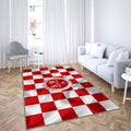 Reims Fcred Et Drapeau Blanc Football Français Tapis Sol - Tapis De Salon, Tapis Art, Tapis pour la décoration de la maison