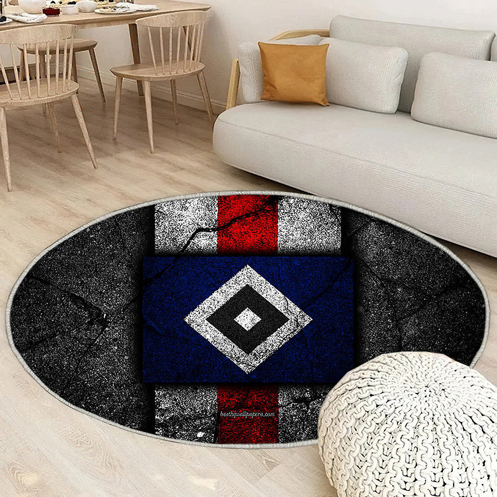 Hambourg Fc Grunge Tapis Sol - Tapis De Salon, Hsv Bundesliga 2 Tapis Art, Tapis pour la décoration de la maison