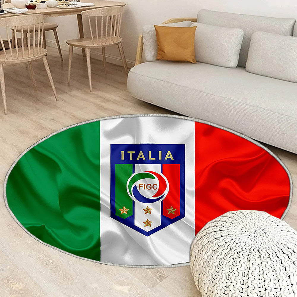 Drapeau de la Fédération de football de l'équipe nationale italienne de football Tapis Sol - Tapis De Salon, drapeau italien Tapis Art, Tapis pour la décoration de la maison