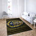 Leeds United Tapis Sol - Tapis De Salon, Championnat du Club de Football Anglais en Bois Jaune Tapis Art, Tapis pour la décoration de la maison