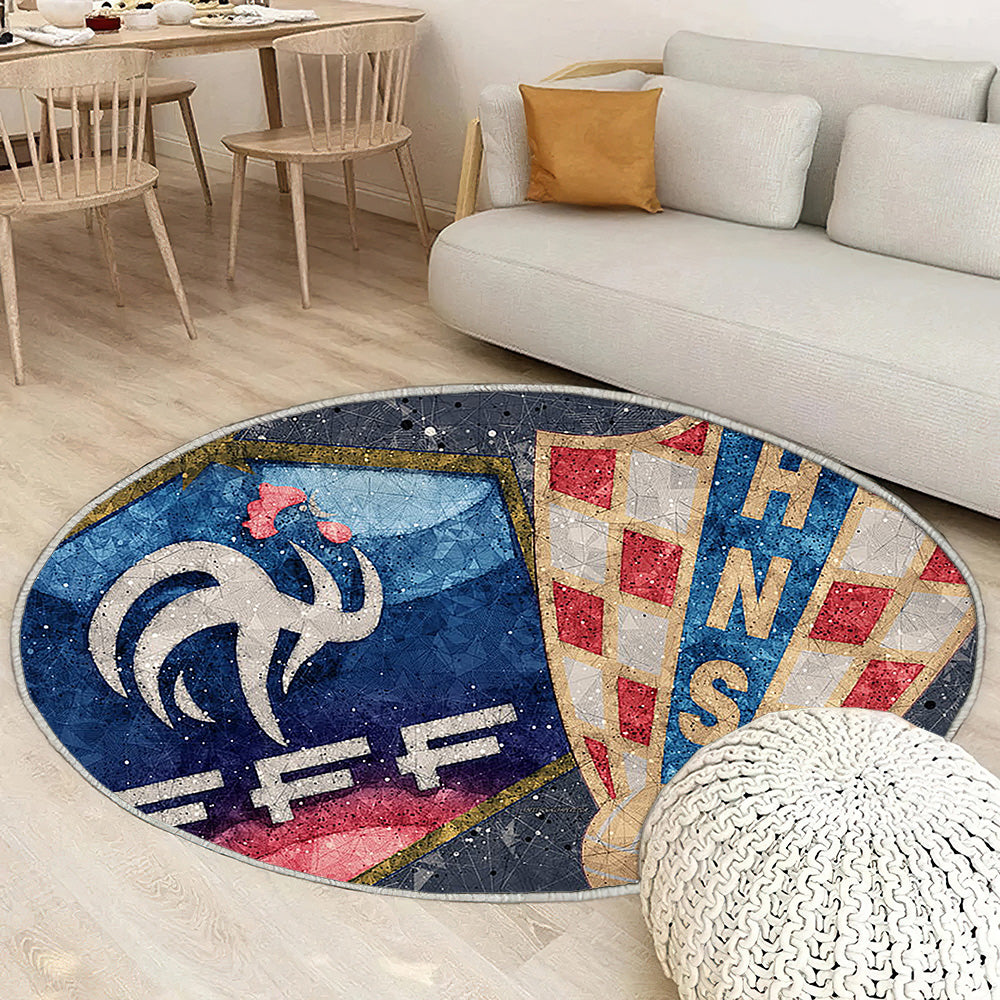 France Vs Croatie Tapis Sol - Tapis De Salon, Ion FinalCoupe du Monde de la FIFA 2018 Tapis Art, Tapis pour la décoration de la maison