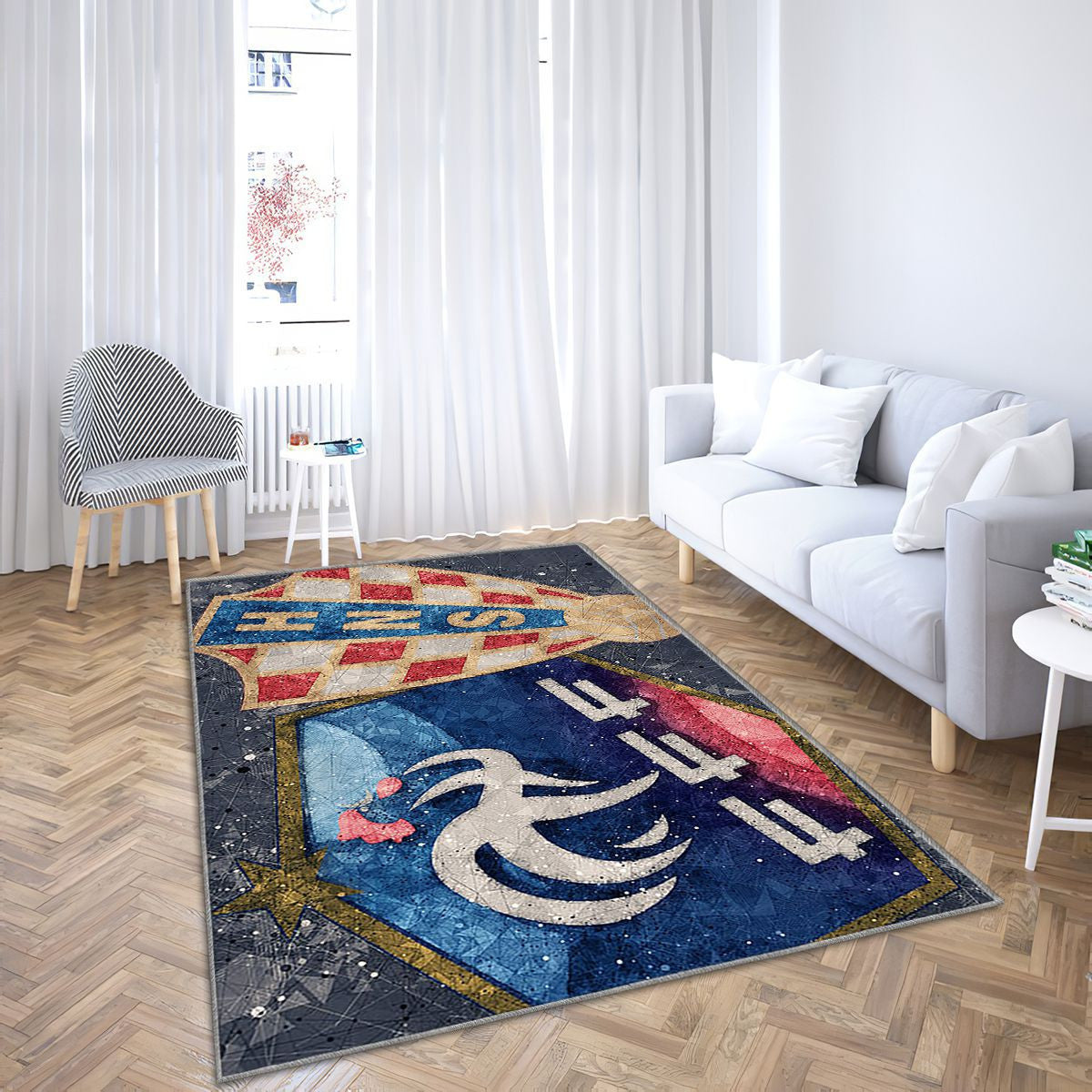 France Vs Croatie Tapis Sol - Tapis De Salon, Ion FinalCoupe du Monde de la FIFA 2018 Tapis Art, Tapis pour la décoration de la maison