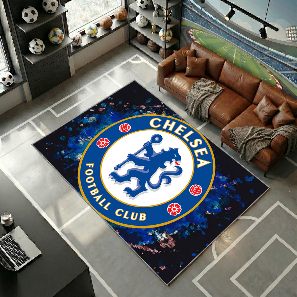 Chelsea Football Club Brodé Classique Bleu Profond Luxueux