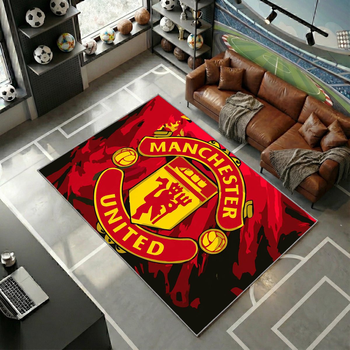 Manchester United Rouge Minimaliste