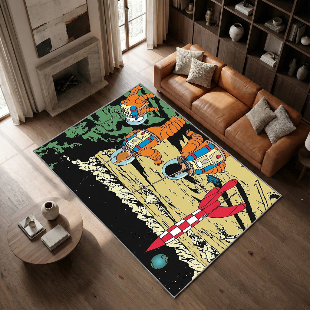 Tapis Tintin  On a marché sur la Lune 3