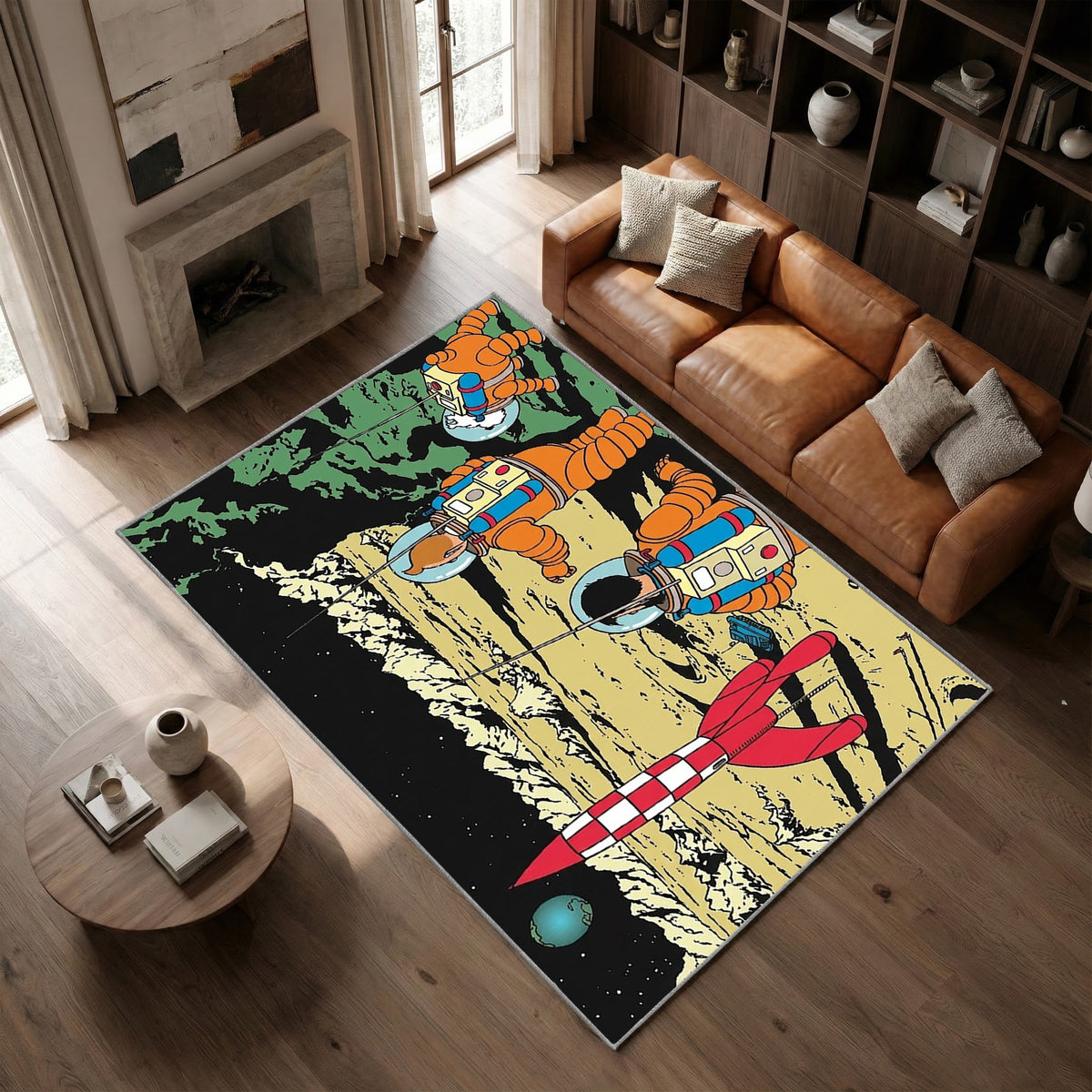 Tapis Tintin  On a marché sur la Lune 3