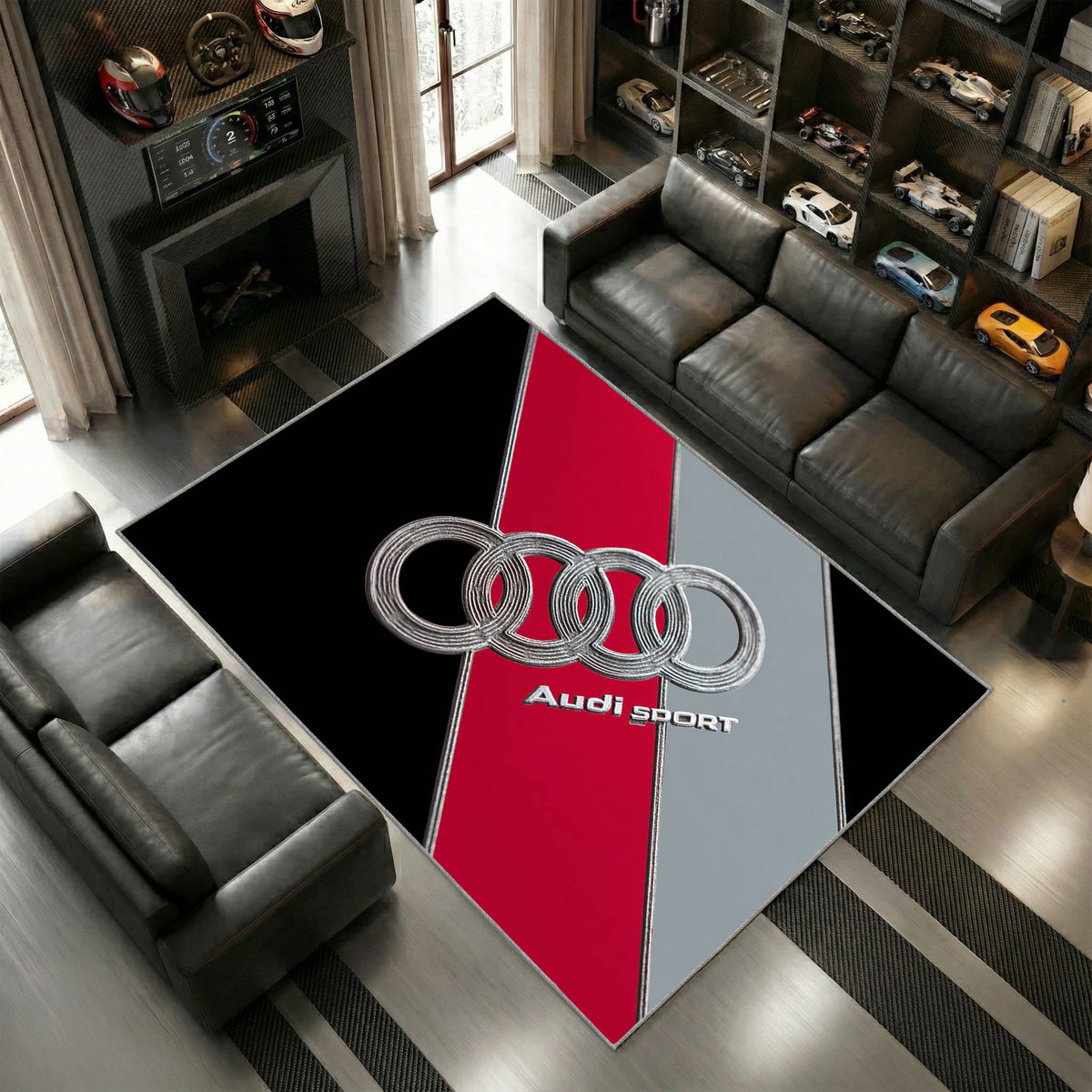 Audi Sport Logo Modern Stil Rot Silber Fan Geschenk 8