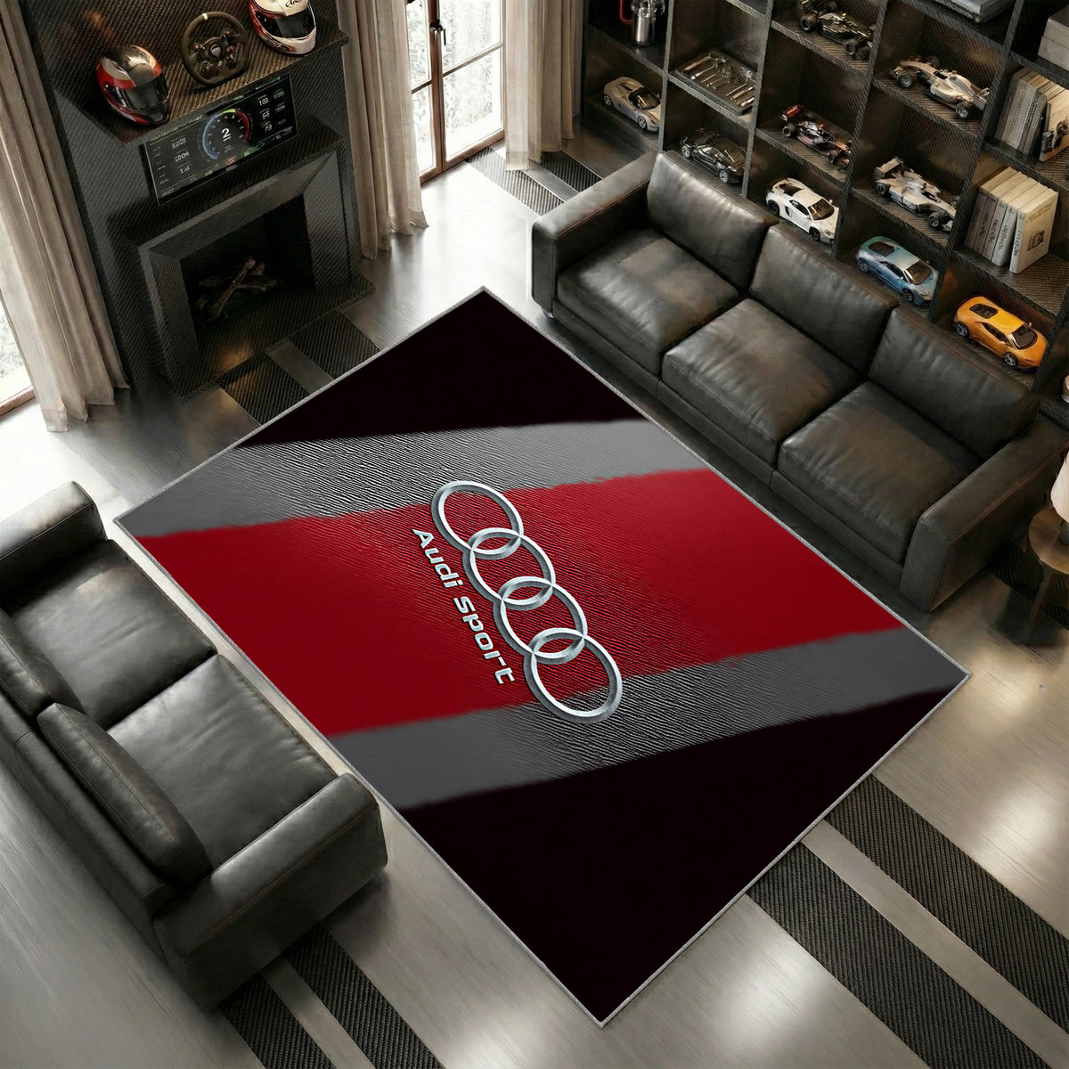 Audi Sport Logo Minimal Stil Black Red Heimdeko 1