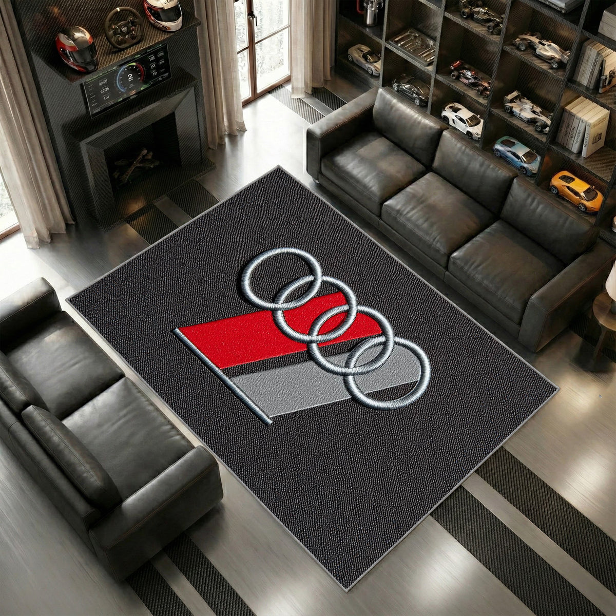 Audi Sport Logo Minimal Stil Black Red Heimdeko 8