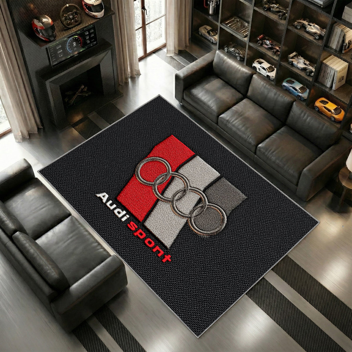 Audi Sport Logo Grunge Stil Grau Schwarz Design