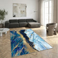 Abstrait Bleu Marine Paillettes Or Bleu