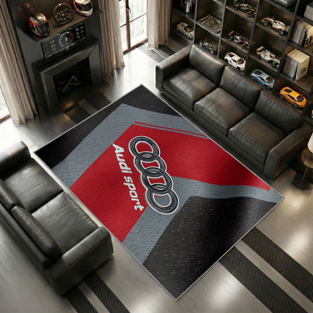 Audi Sport Logo Retro Stil Rot Silber Garage Look 4