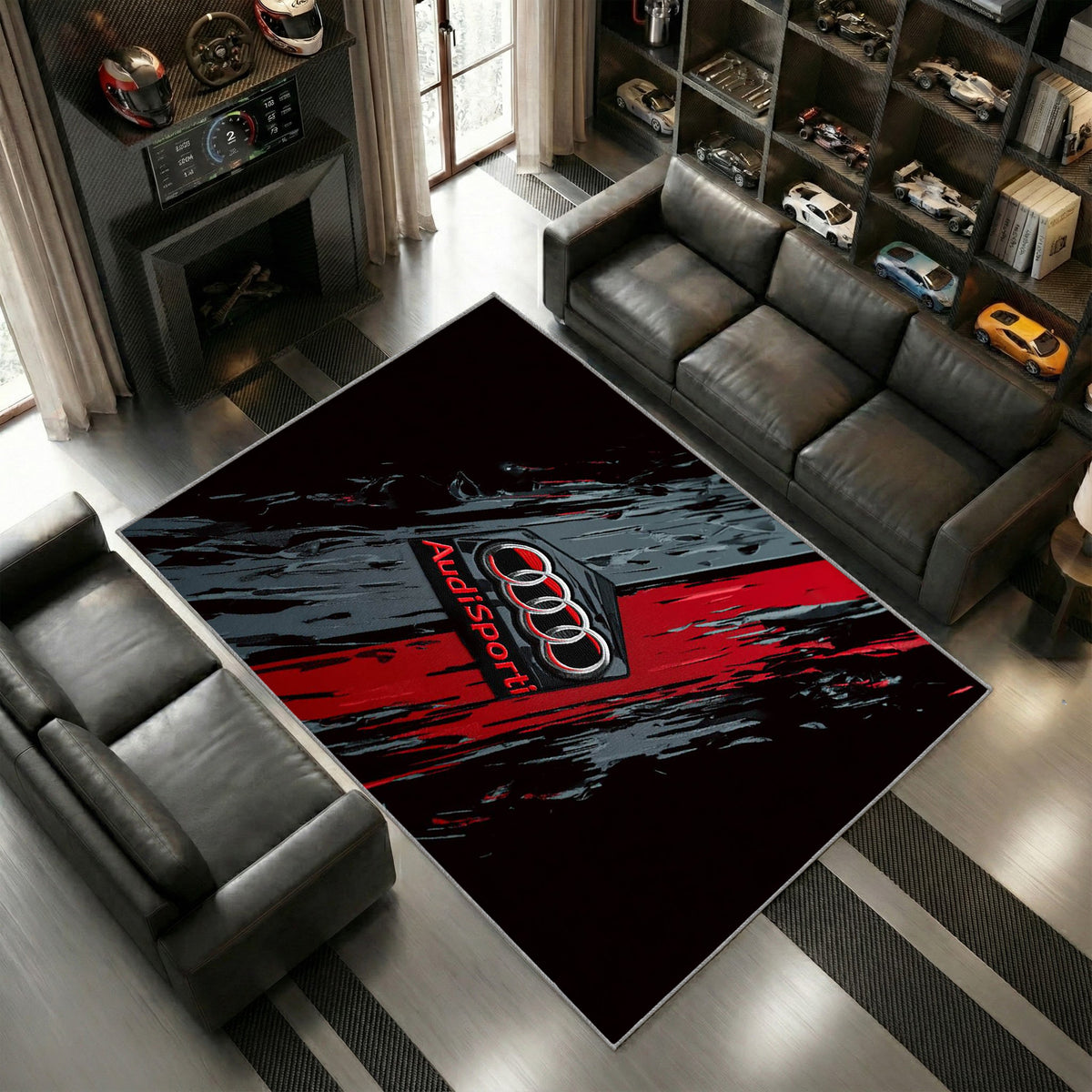 Audi Sport Logo Modern Stil Rot Silber Fan Geschenk 9
