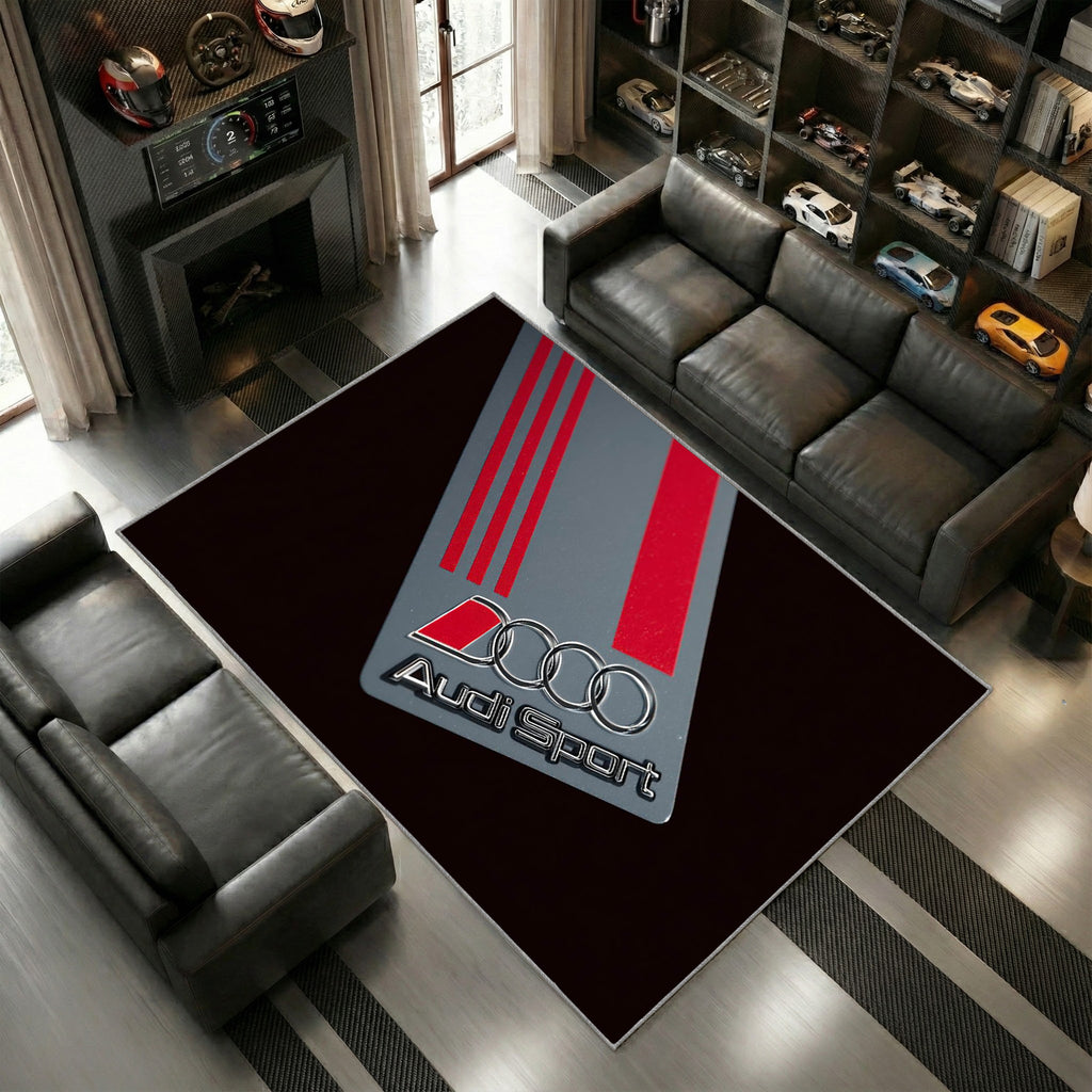 Audi Sport Logo Retro Stil Rot Silber Garage Look 8