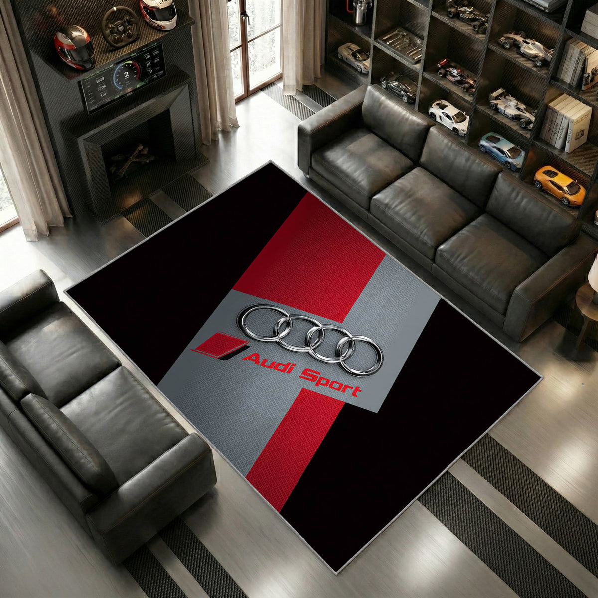 Audi Sport Logo Grunge Stil Grau Schwarz Design 1
