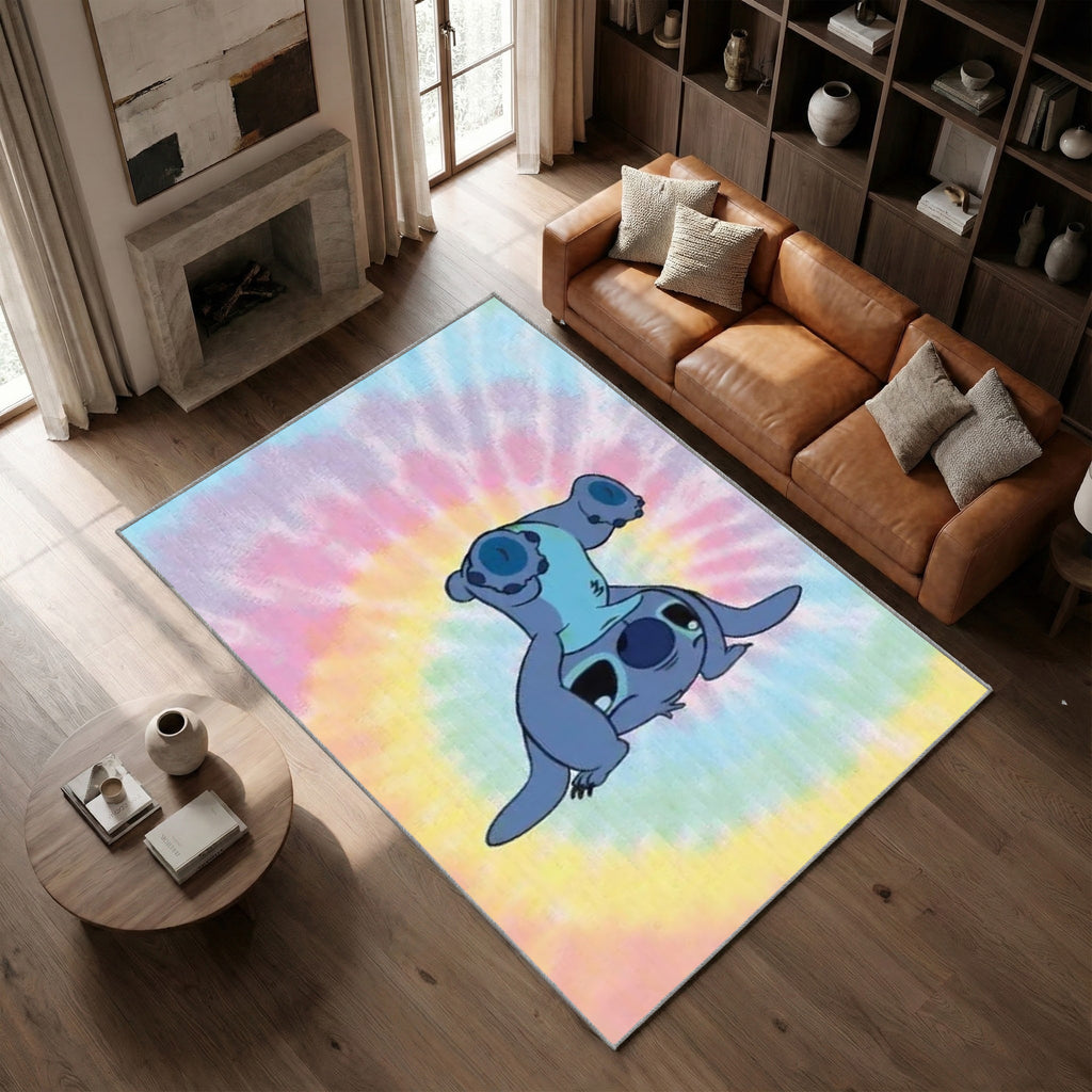 Tapis Stitch  Fond coloré