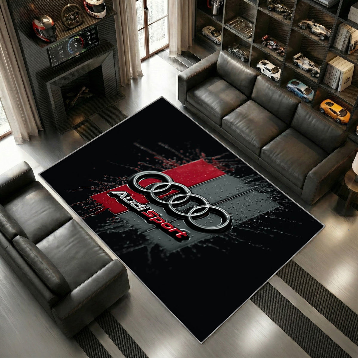 Audi Sport Logo Grunge Stil Grau Schwarz Design 7