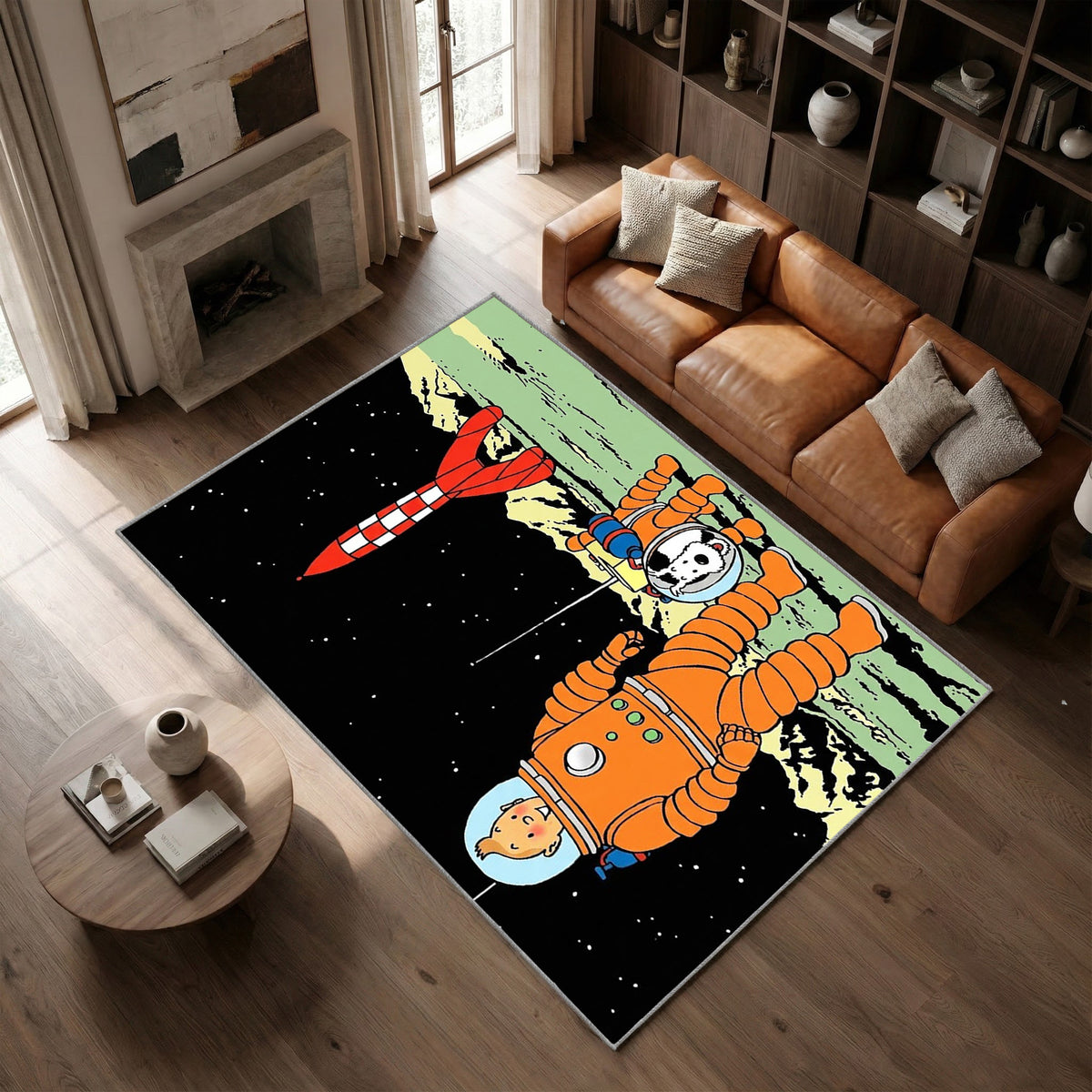 Tapis Tintin  On a marché sur la Lune 4