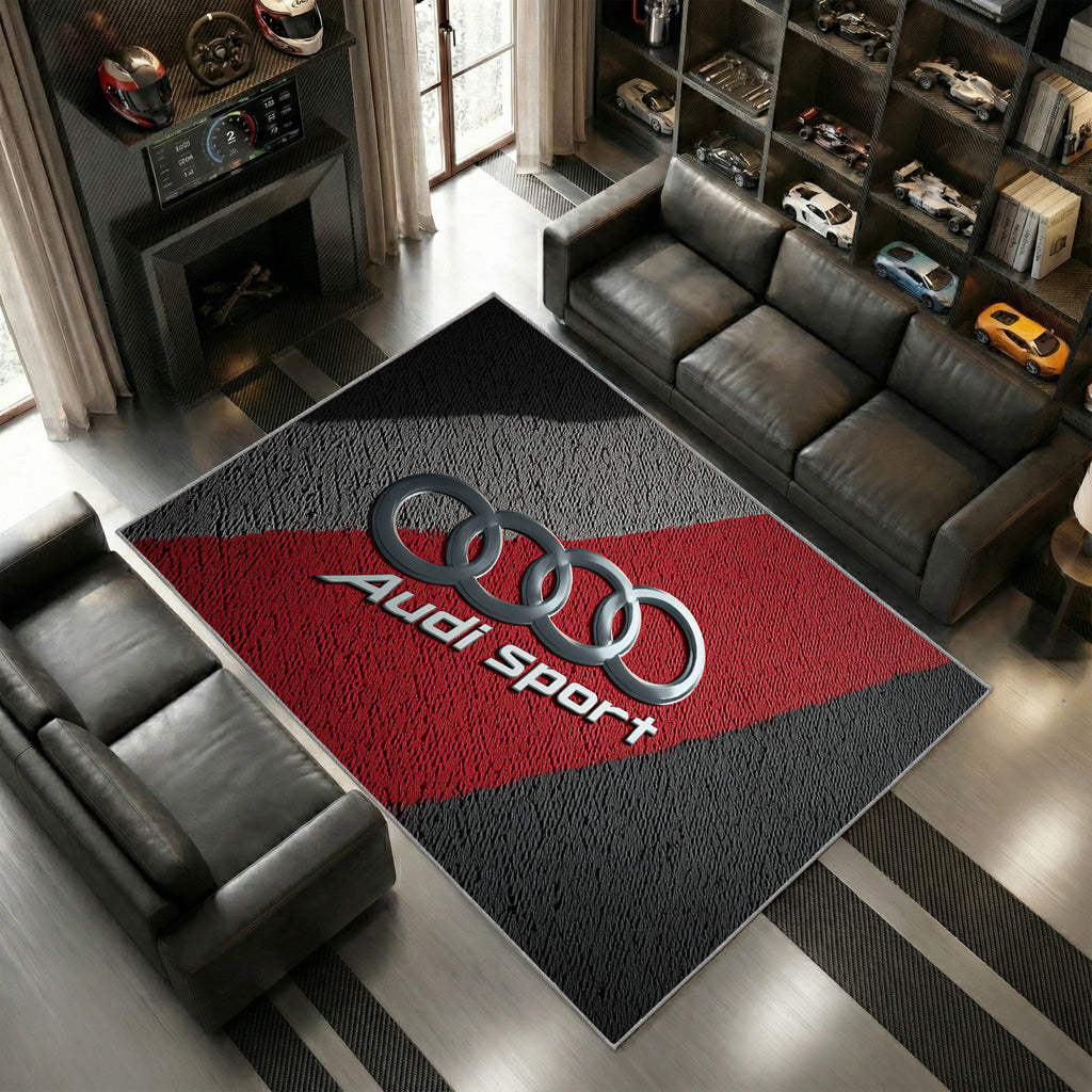 Audi Sport Logo Classic Stil Schwarz Rot Auto Matte 1