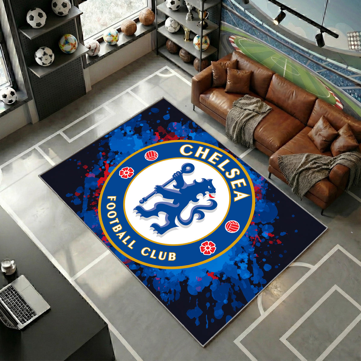 Chelsea Football Club Brodé Classique Bleu Profond Raffiné