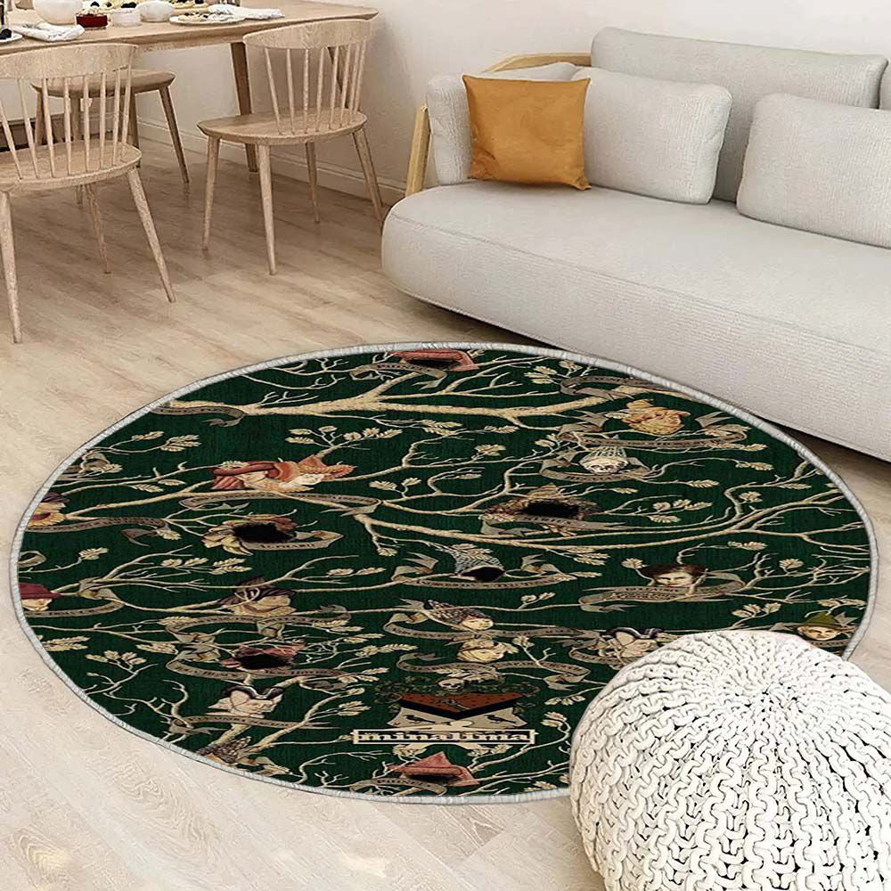 Tapis Mur Famille Noire - Rond Rare, Doux, Livraison Gratuite